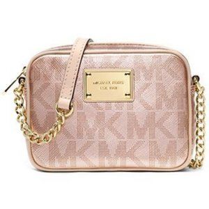 Michael Kors rose gold Signature Metallic Crossbod
